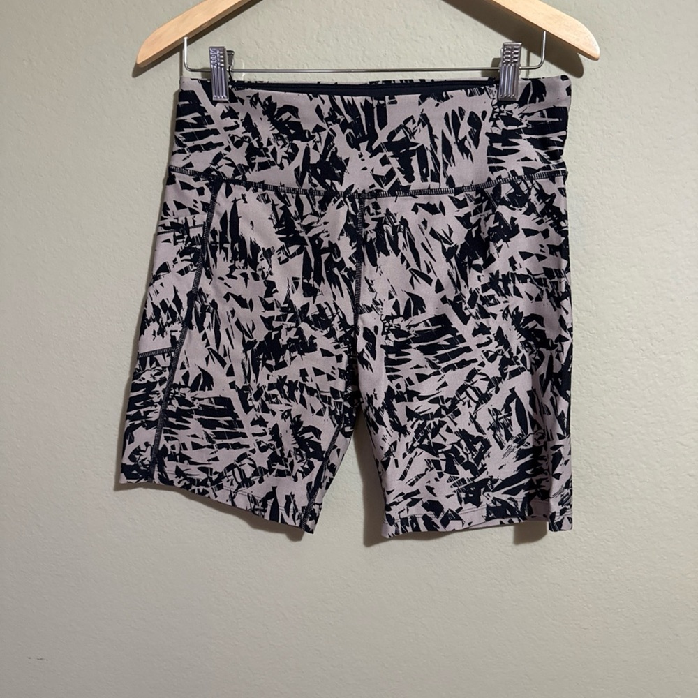 Calvin Klein Womens Patterned Athletic Bike Stretch Shorts Size X-Large